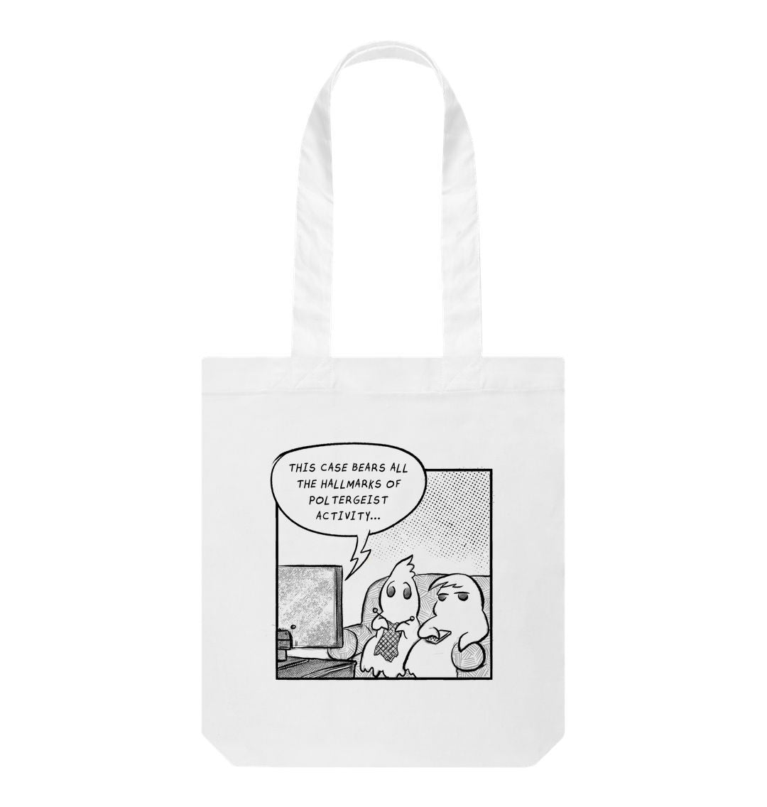 White Ghosts Watching TV Tote Bag