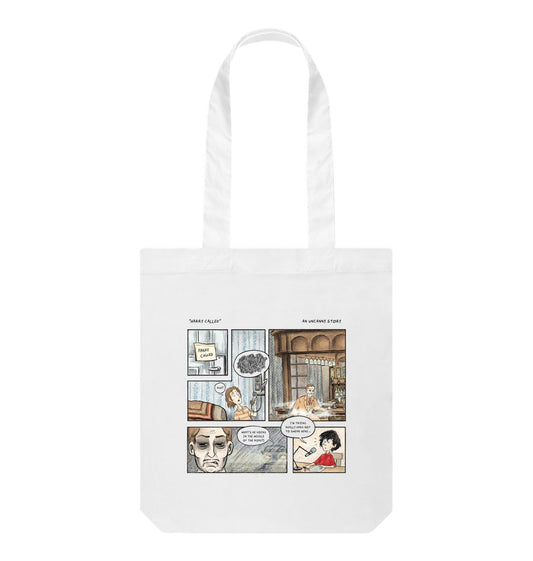White \"Harry Called\" Tote Bag