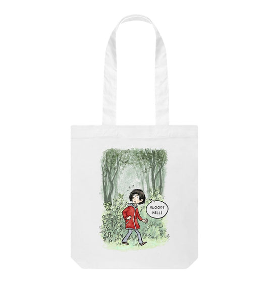 White \"Bloody Hell\" Tote Bag